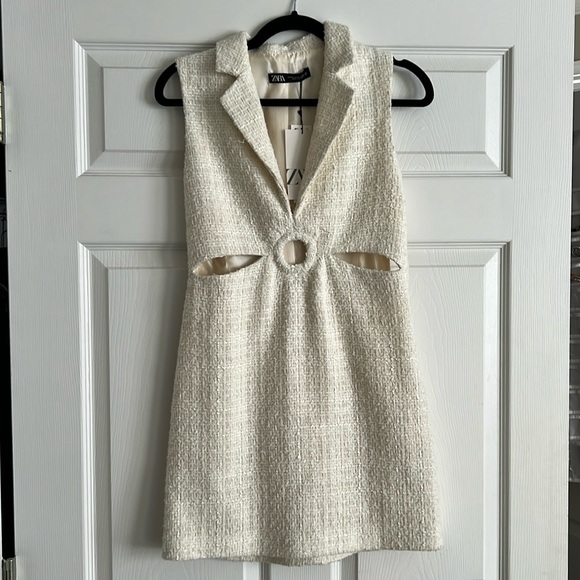 Zara Dresses & Skirts - Cream ZARA Dress with Cutouts